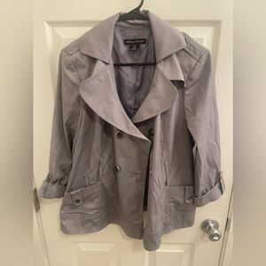 Marina Luna short Gray trench coat size medium